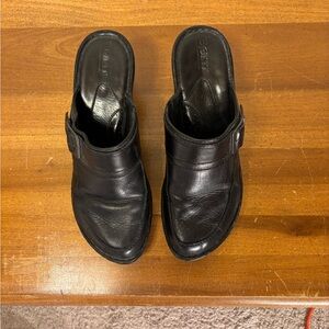 Born Black Leather Slide Mules